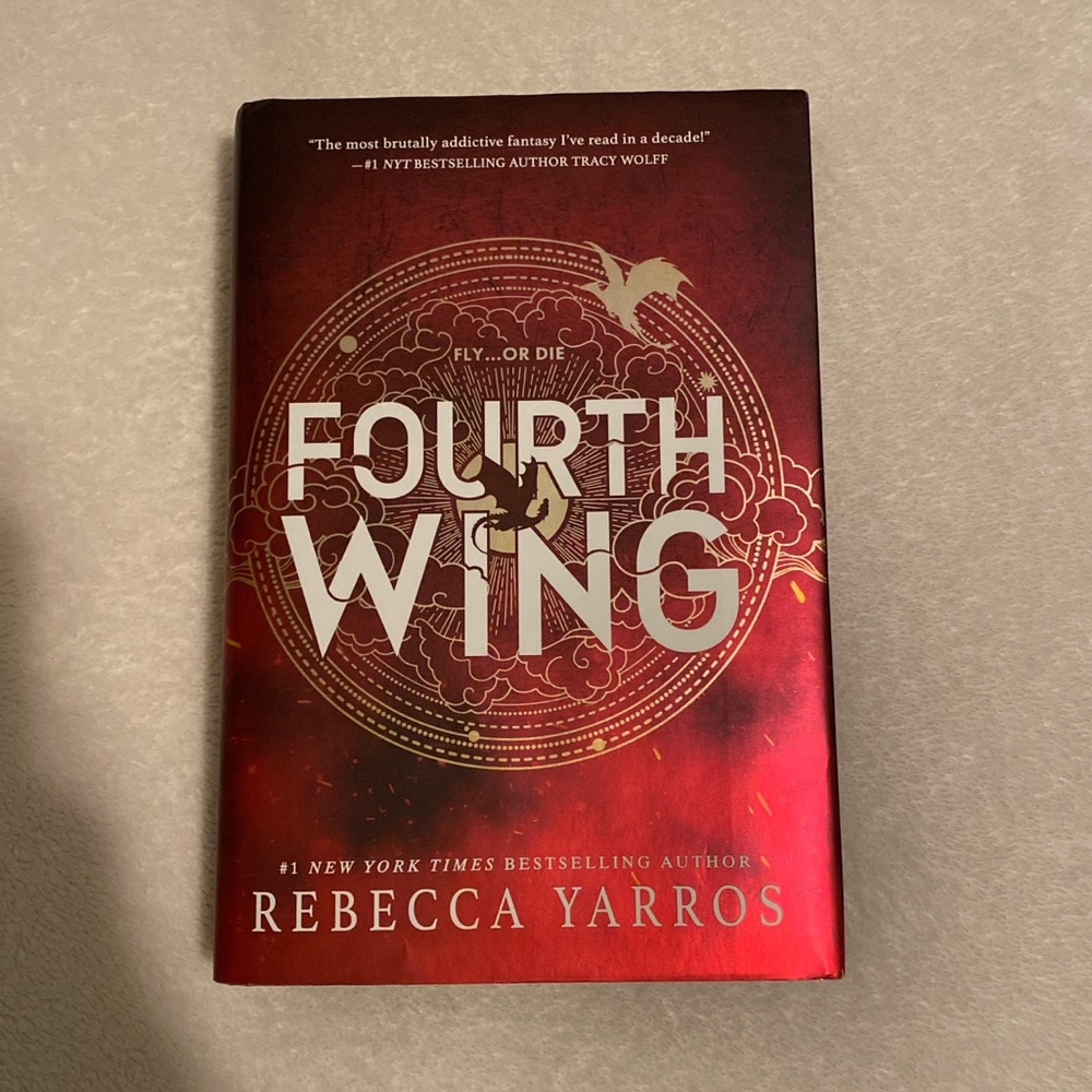 Fourth Wing by Rebecca Yarros - Red Hardcover Book